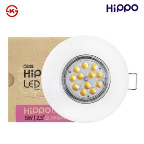 히포 국산 LED 2.5인치 매입등 5W 집중형 KS인증, 전구색, 1개