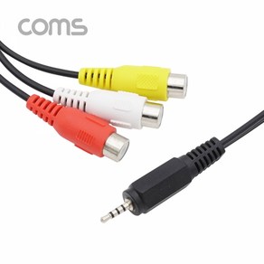 Coms [BT948] Coms 스테레오/RCA(3선) 케이블 (RCA 3선(F)/스테레오 4극(M)) 20cm