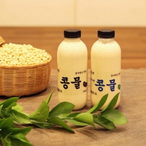 [1+1] 콩국수 우뭇가사리 콩물 500ml + 백태 콩물 500ml (국산콩 맷돌로 갈아만든 순진콩물), 2개