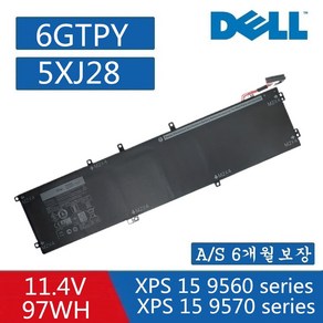 DELL 델 6GTPY (97WH) 호환용 5XJ28 GPM03 XPS 15 9570 D603X9570504KR (2018년) CP6DF (무조건 배터리 모델명으로 구매하기) A, 6GTPY(97wh), 1개