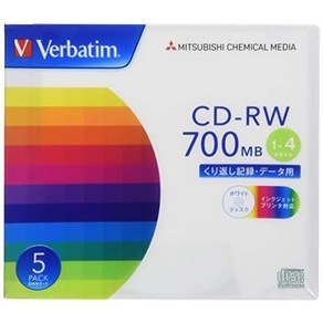 Vebatim Japan Babatim (Vebatim Japan) CD-RW 700MB 5 조각 흰색 프린터 1-4X 속도 SW80QP5V1, 상품명참조, 1개