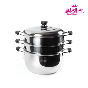 세신퀸센스 스텐 3단 찜기 32cm 스테인레스 스팀쿠커 찜냄비 찜솥, 퀸센스 스텐 3단 찜기 32cm