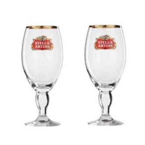 스텔라 아르투아 맥주잔 유리잔 330ml 2개 Stella Atois Half Pint 0.33 Lite Lined New Set Of 2 Glasses