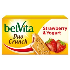 [영국발송] 4팩 벨비타 브렉퍼스트 비스킷 스트로베리 앤 요거트 그런치 Belvita Biscuit Stawbey & Yogut Cunch 253G, 4개