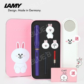 LAMY 캐릭터 콜라보 라인프렌즈 미키 틴케이스 선물세트 라미 만년필, EF닙 (0.4~0.5mm), 코니 바이올렛