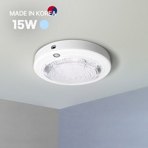 LED 원형 현관 계단 복도 베란다 센서등 15W, 1개, TL 스틸 센서등 주광색