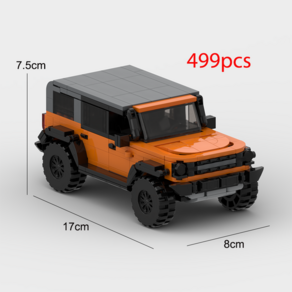 초고속스포츠카블럭 MOC SUV 스피드 챔피언 시티 카 레이서 클래식 오프로드 빌딩 블록 브릭 레이싱 슈퍼 테크닉 크리에이티브 차고 DIY 세트, Fodham bonco-499PC, 1개