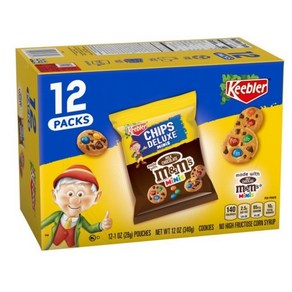 키블러 레인보우 쿠키 M&M 미니백 12팩 Keeble Chips Deluxe Rainbow Cookies 12ct, 12개