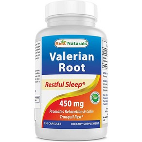 베스트 네츄럴스 Valeian Root 250 캡슐 450 mg., 1개, 250정