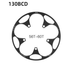 전문 산악 자전거 MTB 체인 보호 커버 110BCD 및 48 50 52 54 56 58T 60T 크랭크 세트 스프로킷 부품, 130BCD 56-60T Black, 1개