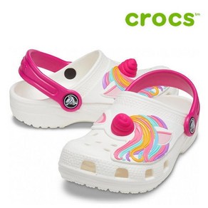 [크록스키즈] [크록스] 키즈 펀랩 클래식 유니콘 클로그 K / 207073-100 화이트 / Crocs FL Classic I AM Unicorn Clog K / 유아 초등학생