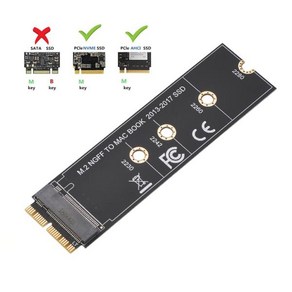 M.2 NVME SSD 변환 어댑터 카드 MacBook Ai Po Retina 2013 2017 NVME AHCI SSD 업그레이드 키트 A1465 A1466 A1398, 한개옵션0