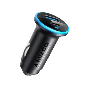 Anke USB C 차량용 충전기 어댑터(52.5W) PoweIQ 3.0 고속 2포트, Black, A2735011