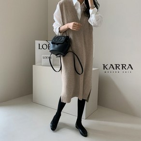 KARRA (77까지)브이넥트리콧베스트원피스_A3F0235