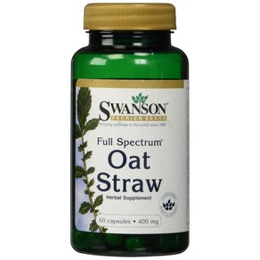 Swanson Full Spectum Oat Staw 400 Milligams 60 Capsules Swanson 풀 스펙트럼 귀리 밀짚 400밀리그램 60캡슐, 1개, 60정