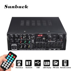 블루투스 미니앰프 Sunbuck326bt 2000W 2.0 채널 블루투스 오디오 파워 앰프 12V/220V AV HiFi 앰프 스피커 자동차 가정용 리모컨 포함, [01] 326BT 220V, 02 326BT 220V_01 CHINA