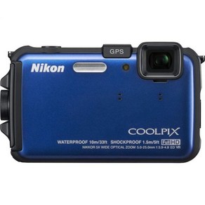 Nikon COOLPIX AW100 16MP CMOS 방수 디지털 카메라 GPS 풀HD 1080p 비디오 (오렌지) (OLD MODEL), Blue, 1개