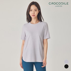 크로커다일레이디 큐빅포인트반팔티셔츠_CLBMTS121 마감임박!!!, 라이트그레이iLY
