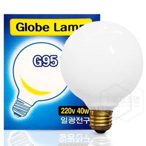 일광전구 백열 볼 전구 G95 40W 불투명, 전구색(노란빛), 일광볼G95_40W(불투명), 1개