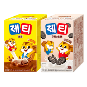 동서 제티초코스틱 340g + 제티쿠키스틱 340g 20T, 2개, 20개입