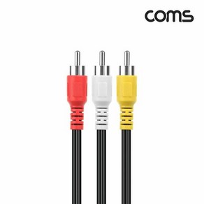 Coms RCA 케이블(3선일반Y형) 1.5M 3RCA(M)3RCA(M)x2 moo*7004fo, ONECOLOR