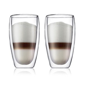 [해외]보덤 파비나 2pcs 라지 글라스컵 더블월 450ml, 단품, 2개