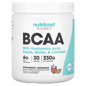 뉴트리코스트 Nuticost 여성 BCAA 딸기 레모네이드, 1개, 330g