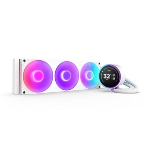 NZXT Kaken Elite 360 ​​RGB v2 White 간이 수냉 CPU 쿨러 RL-KR36E-W2 FN2387, 1개