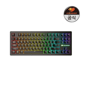 COUGAR 게이밍 기계식 유선 텐키리스 키보드, 블랙, PURI TKL RGB, 적축