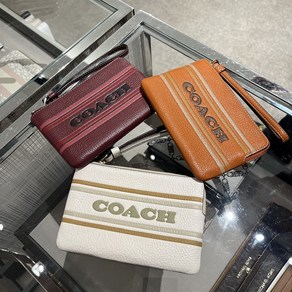 코치 스트라이프 코너 지퍼 팔찌 COACH Corner Zip Wristlet With Coach Stripe CH311 호환