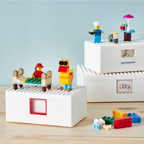 이케아 뷔글레크 LEGO 상자+뚜껑 3종 레고블럭 레고보관함 레고케이스, 1개