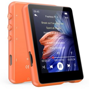 32GB MP3 플레이어 MECHEN Bluetooth5.0 디지털 오디오 플레이어 초경량 미니 음악 플레이어 스피커 내장 서면 오렌지, 상세페이지 참조, 상세페이지 참조