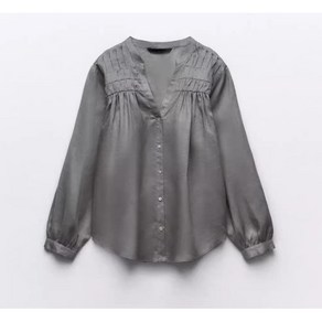 ZARA 가을 여자신상 주름 셔츠 캐주얼 린네 카고팬츠 7Y0823