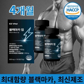 이지바이탈 블랙마카UP 최신제조 아르기닌 HACCP, 2개, 120정