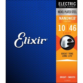 일렉기타 핑거 피크 기타손피크 기타픽 Elixi 나노 코팅 일렉트릭 기타 줄 초경량 (.009-.042) - 12002, 01 12052 (10-46), [01] 12052 (10-46)