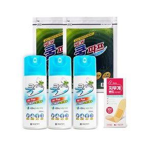 대일제약 쿨에어파스 스프레이 200ml x 3개 + 쿨파프 5매입 x 2개 + 지우개밴드 10매입 x 1개, 1세트