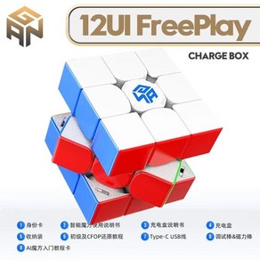 Gan 12Ui FeePlay 3x3 마그네틱 매직 큐브 스피드 스티커리스 피젯, 12Ui FP Chage Box, 1개