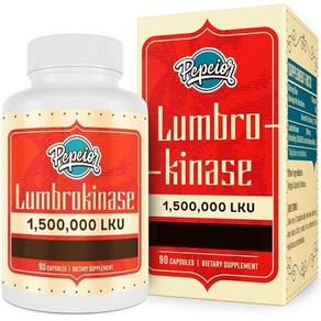 Pepeio Lumbokinase 200mg (최대 활성 1 500 000 LKU) -, 90 Count (Pack of 1), 90정, 1개