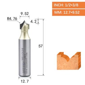 아덴 포인트 커팅 라운 오버 비트 카바이 조각 도구 목공 샤프 팁 아크 에지 밀링 커터 MDF 라우터, [10] 12.7x9.52, 10 12.7x9.52, 1개