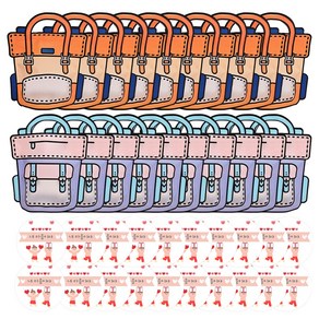 구디백 답례품 선물 포장 봉투 책가방 포장지 스탠드 지퍼백, 1세트, 대형(주황10+핑크10+스티커20)