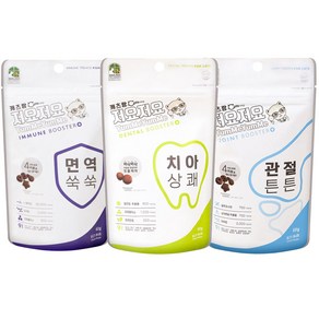 캐츠랑 저요저요 부스터 이빨과자 고양이간식 60g x3종세트, 부스터 치아상쾌 60g, 부스터 관절튼튼 60g, 부스터 관절튼튼 60g, 1개