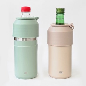 페트병 쿨러 500ml 진공 소주 쿨러 홀더 보틀, DK301-그린, 1개