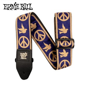 Enie Ball - Classic Jacquad Stap / 어니볼 기타 & 베이스 스트랩 Peace Love Dove Blue & Beige (P04699), *, 1개