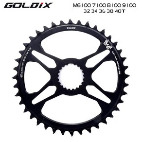 GOLDIX 시마노용 좁은 와이드 체인링 다이렉트 마운트 크랭크 싱글 체인휠 FC-M6100 7100 8100/9100 32T 34T 36T 38T 40T 12, 1개