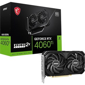 MSI GeFoce RTX 4060 Ti Ventus 2X Black 8G OC Gaphics Cad -NVIDIA Ti 8GB GDDR6 Memoy 18Gbps PC