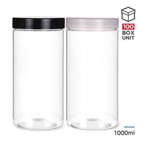 페트용기 팜스원형 1000ml 다용도 플라스틱 팜스용기, 1000ml 블랙캡 (1개), 1개