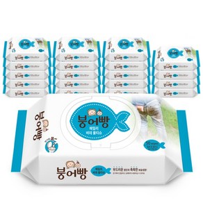 붕어빵 패밀리 비데 물티슈 플러셔블 고평량 60gsm 캡형 50매 유아물티슈, 60g, 50개입, 20개