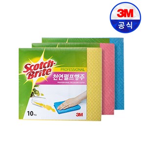 3M 스카치브라이트 천연펄프행주 10개입, 1세트, 분홍