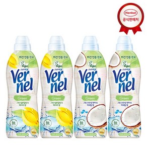 버넬 고농축 섬유유연제 그린 900mlx4개, 900ml, 4개, 일랑일랑&베티버