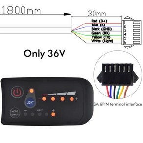 전기 자전거 디스플레이 LCD LED 키트 부품용 컬러 스크린 24V 36V 48V 60V 72V E 스쿠터 패널, [19] S810 SM 6PIN, 1개